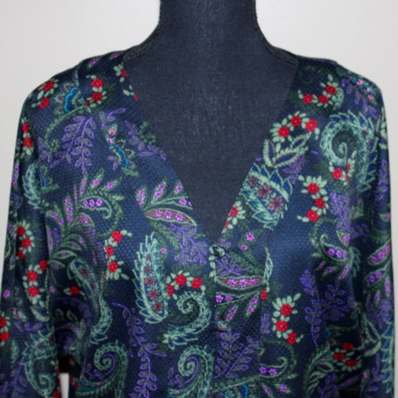 NWT Jessica Simpson Floral Paisley Blouse - Picture 3 of 10